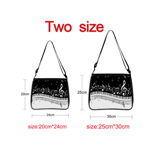 Music Notes Art Contrast Color Shoulder Bag