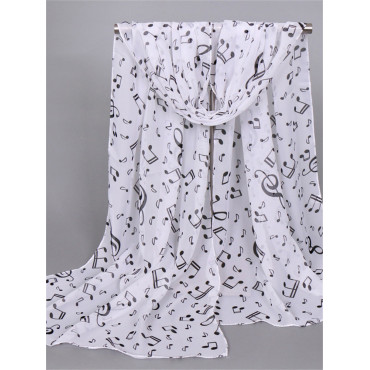 Music Notes Translucent Breathable Flowy Shawl