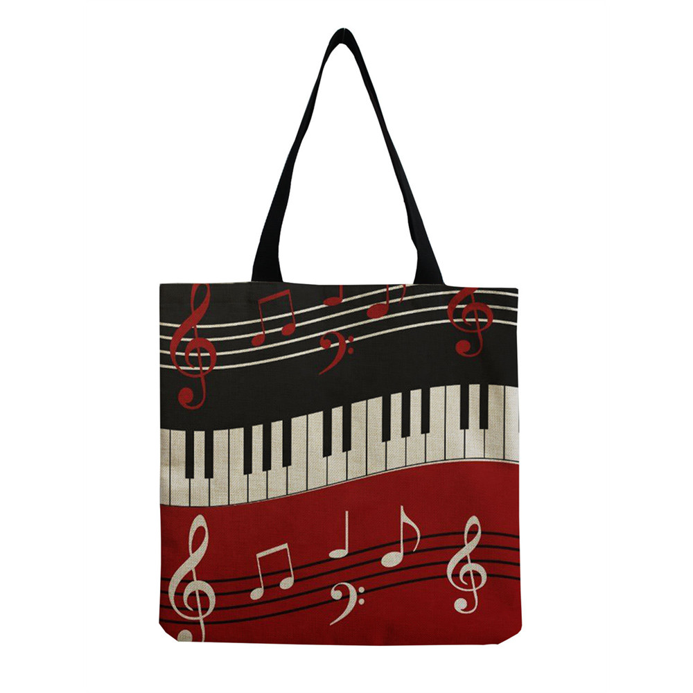 Music Notes & Piano Contrast Art Shoulder Bag