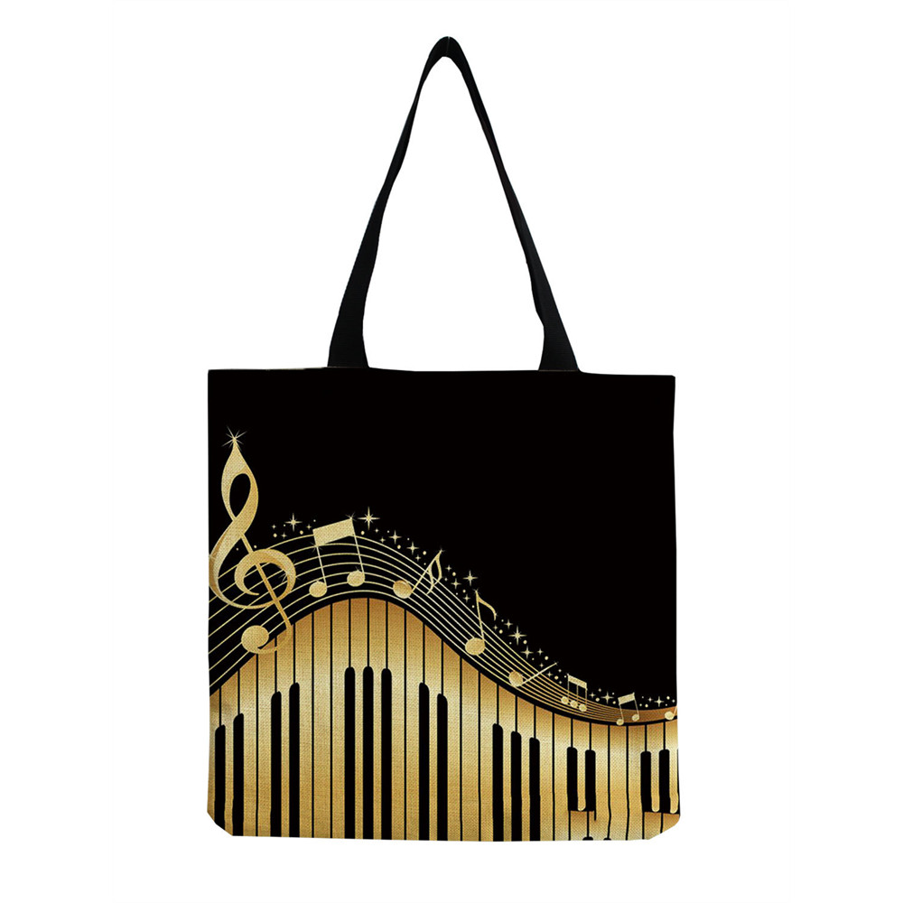 Music Notes & Piano Contrast Art Shoulder Bag