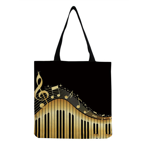 Music Notes & Piano Contrast Art Shoulder Bag