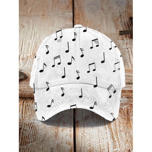 Musical Notes Print Music Lover Essential Cap