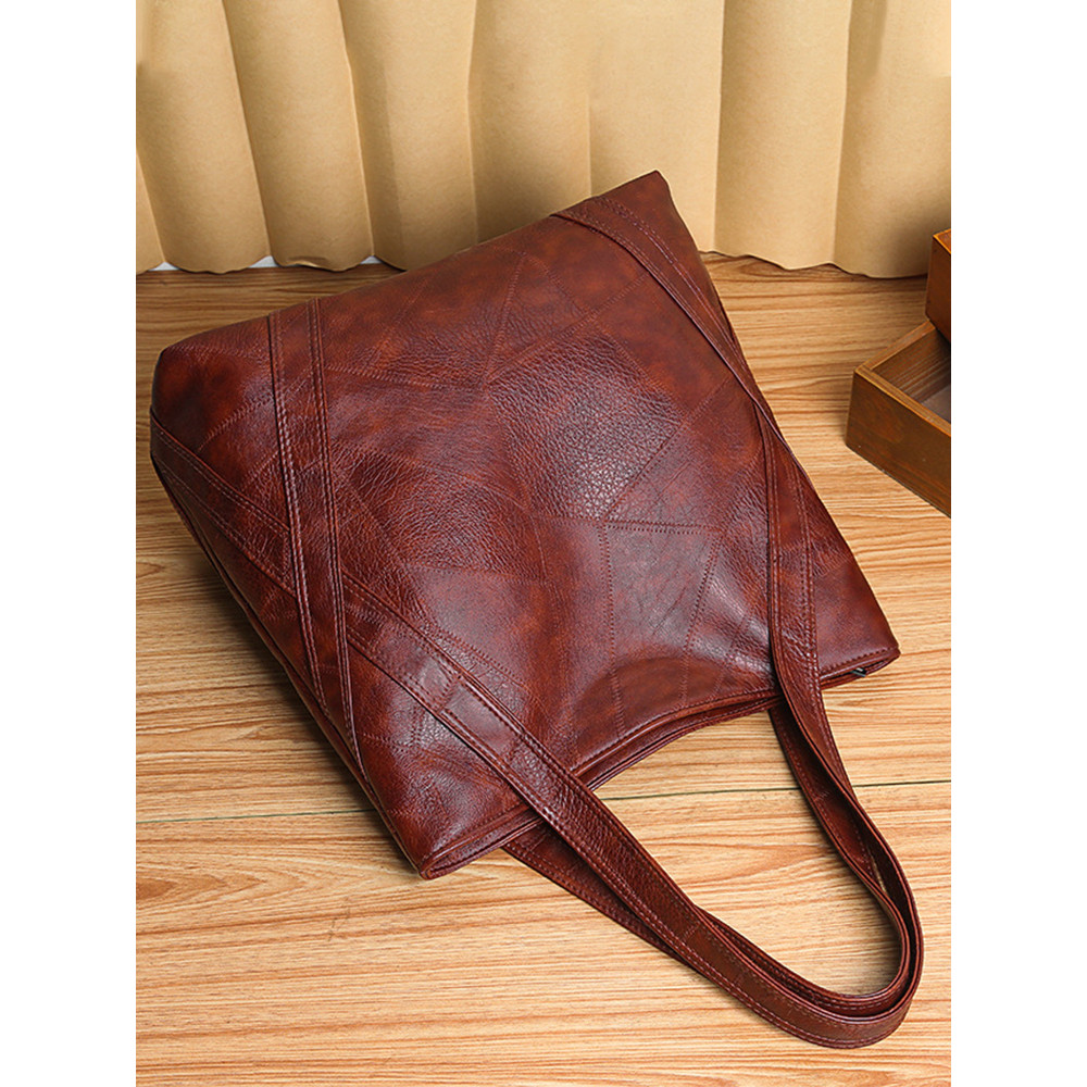 Oil Wax Leather Large Capacity Shoulder Bag