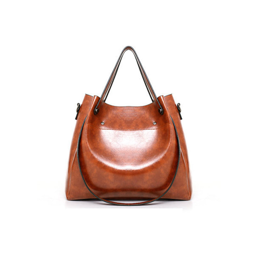 Oil Wax Leather Mother Bag Large Capacity Shoulder Bag Handbag Clutch Card Holder Set Of 4