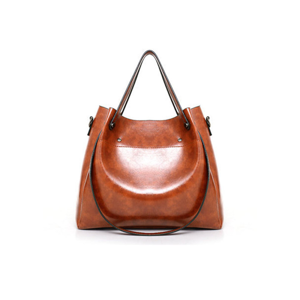 Oil Wax Leather Mother Bag Large Capacity Shoulder Bag Handbag Clutch Card Holder Set Of 4