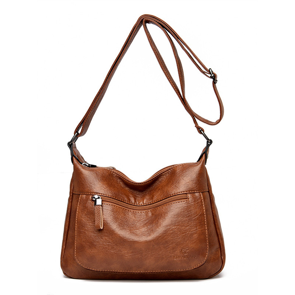 Patch Pocket Soft Leather Utility Crossbody Bag
