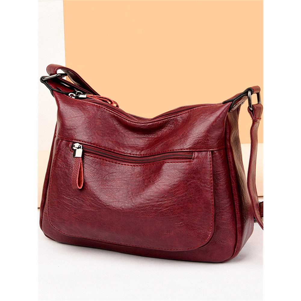 Patch Pocket Soft Leather Utility Crossbody Bag