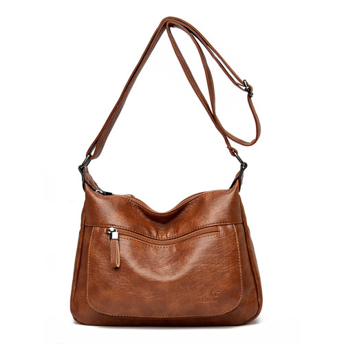 Patch Pocket Soft Leather Utility Crossbody Bag