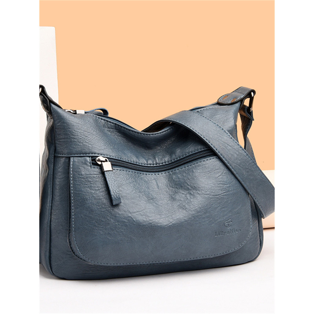 Patch Pocket Soft Leather Utility Crossbody Bag