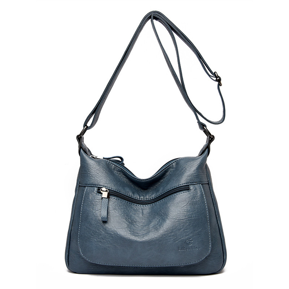 Patch Pocket Soft Leather Utility Crossbody Bag