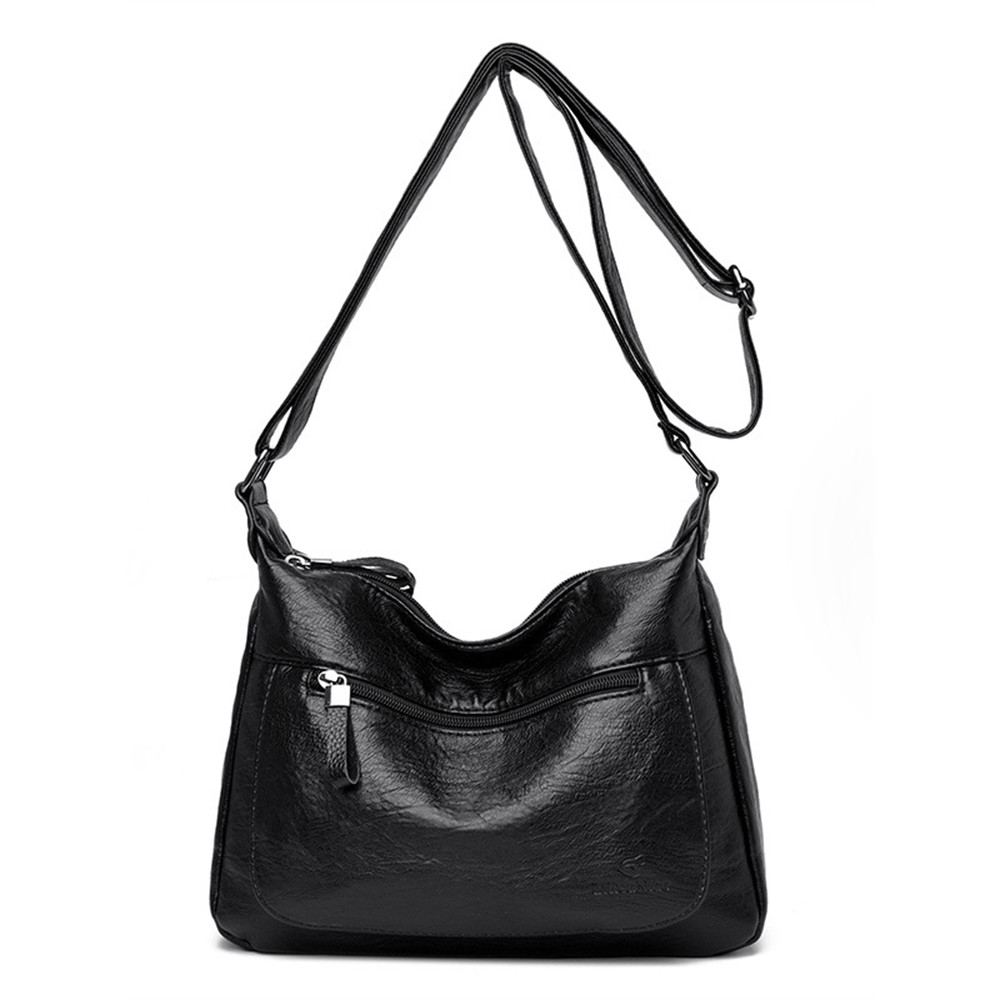 Patch Pocket Soft Leather Utility Crossbody Bag