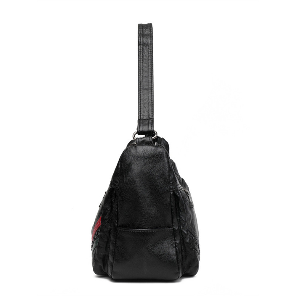 Patch Stripe Braid Details Utility Crossbody Bag