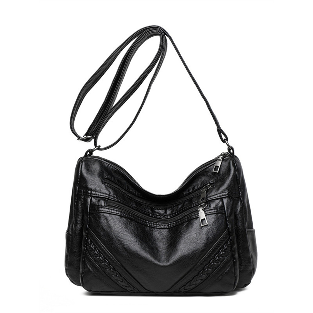 Patch Stripe Braid Details Utility Crossbody Bag