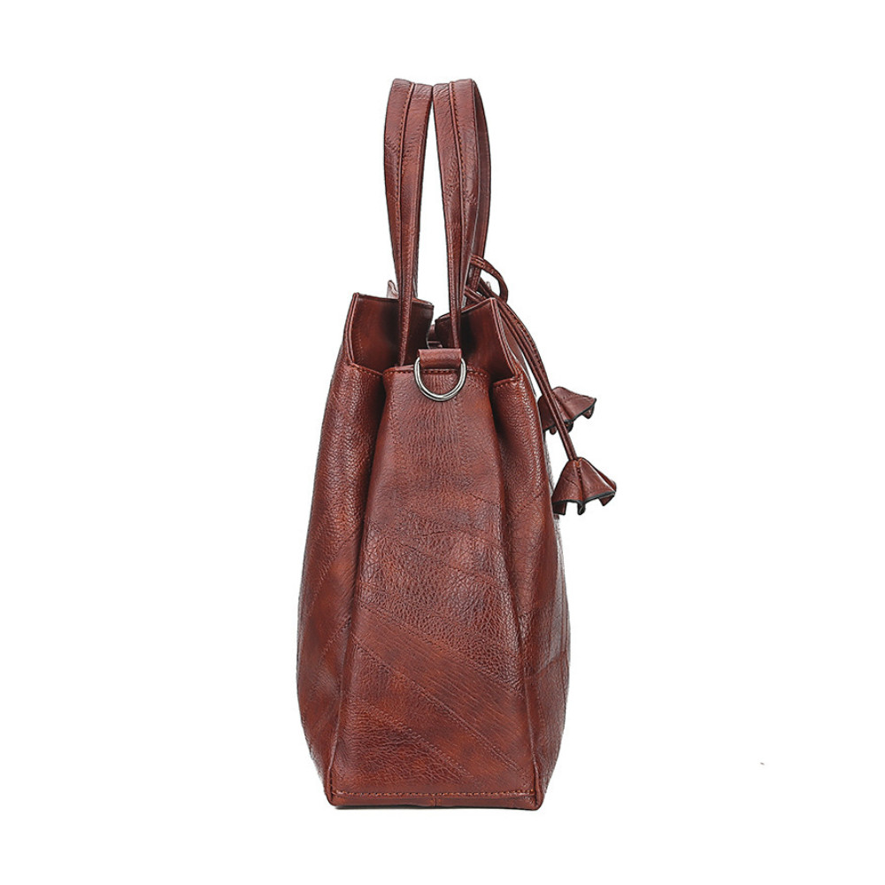 Patchwork Leather Flowers Pendant Bag