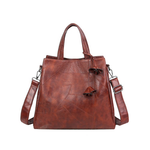 Patchwork Leather Flowers Pendant Bag
