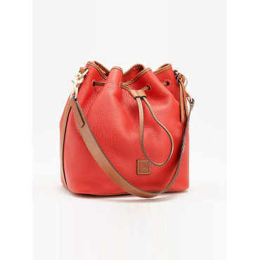 Pebbled Drawstring Bucket Bag