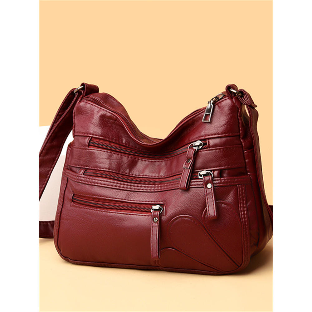 Petals Inspired Patch Multi Pocket Crossbody Bag