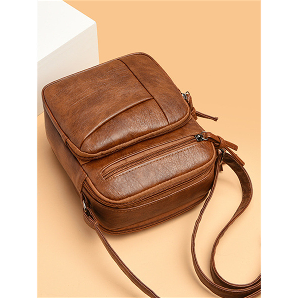Portable Soft Leather Mini Crossbody Bag