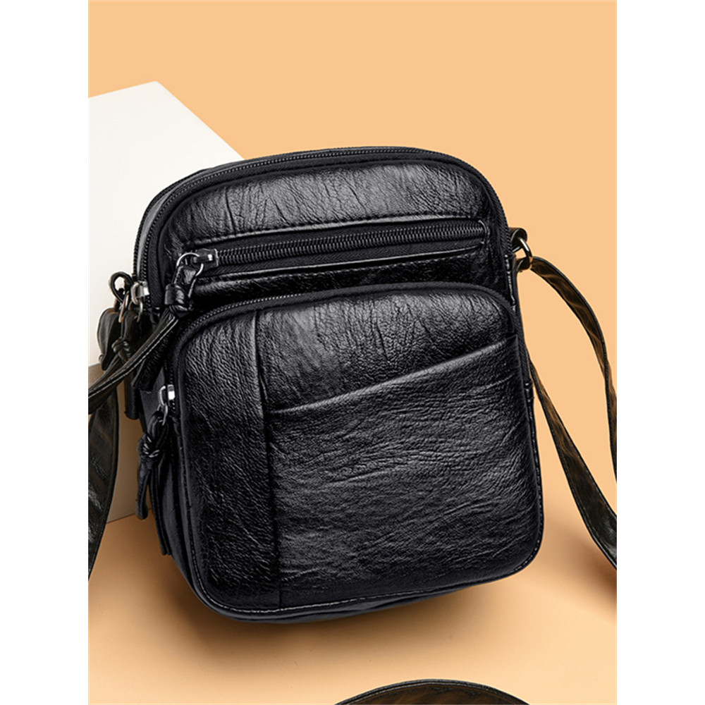 Portable Soft Leather Mini Crossbody Bag
