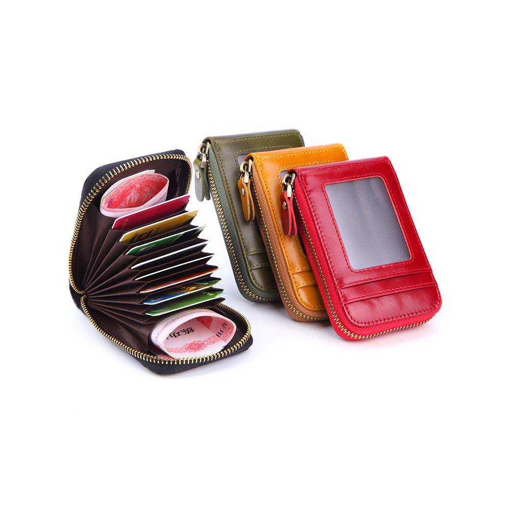 RFID Anti Theft Blocking Leather Card Holder