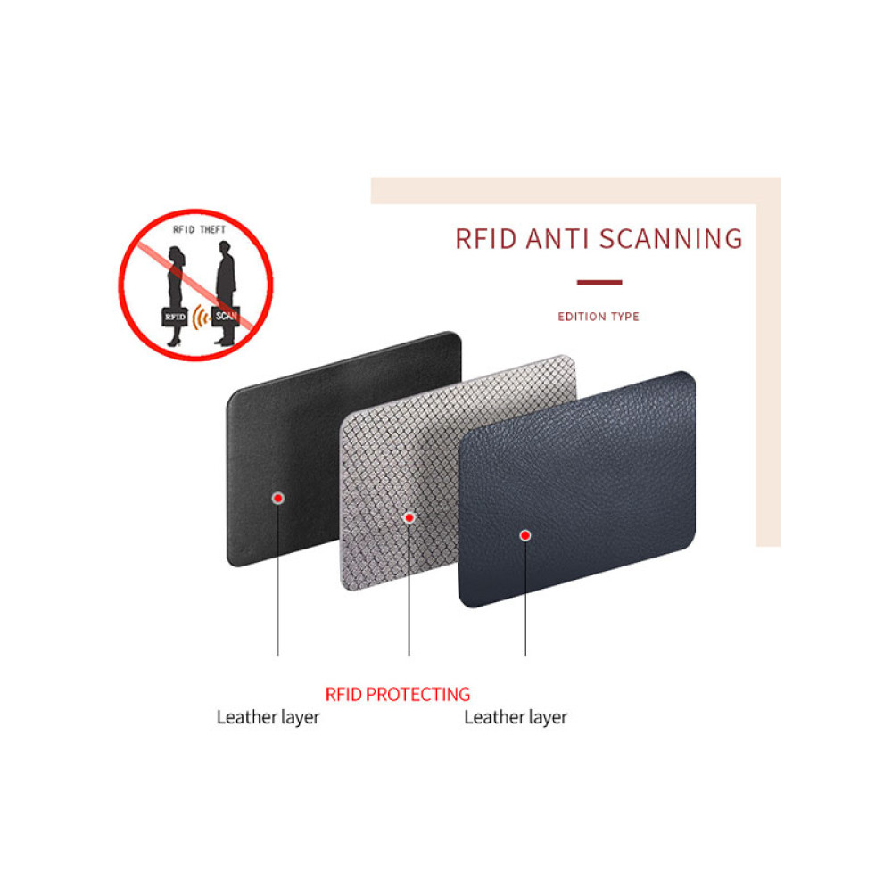 RFID Genuine Leather Card Wallet