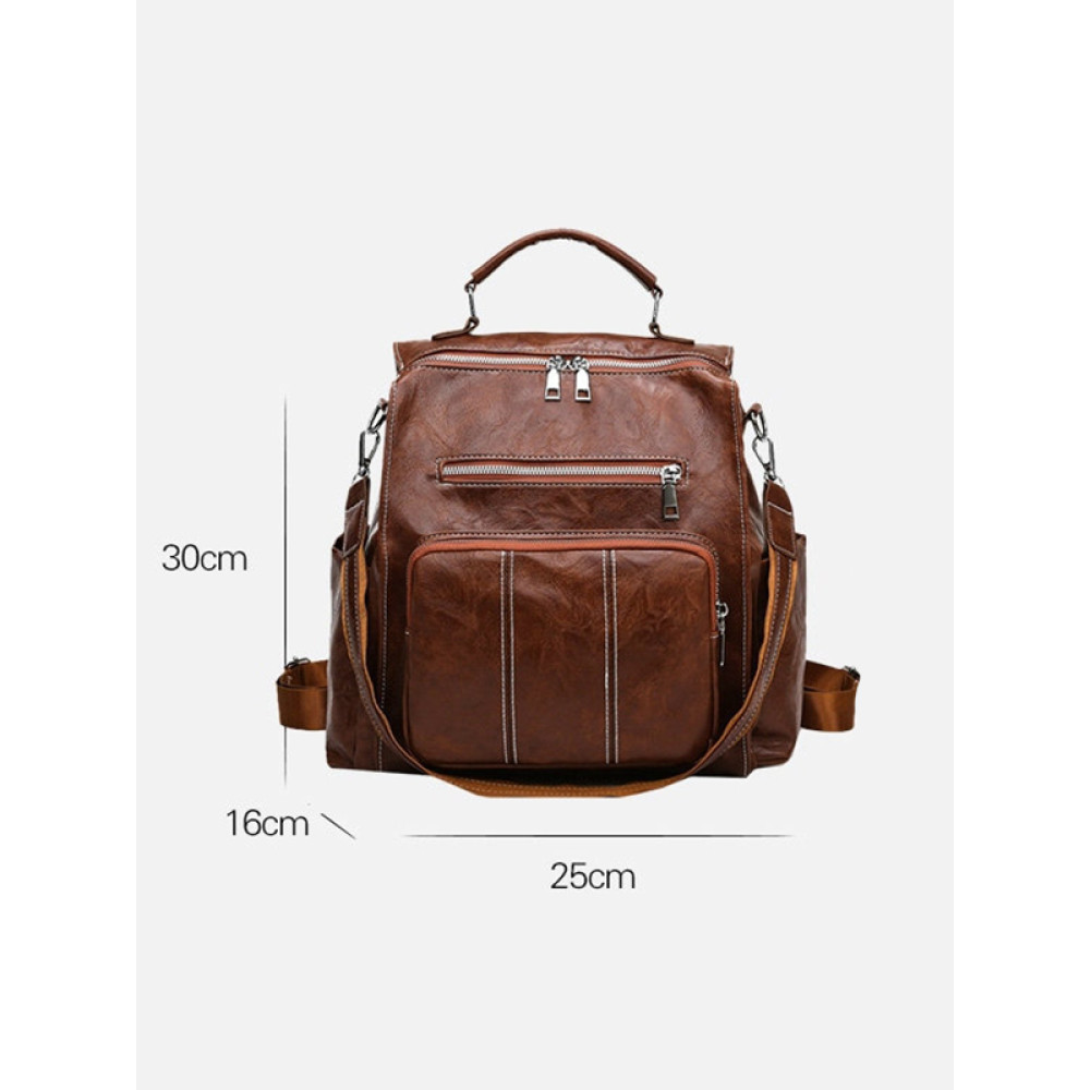 Retro Backpack Purse With Shoulder Strap