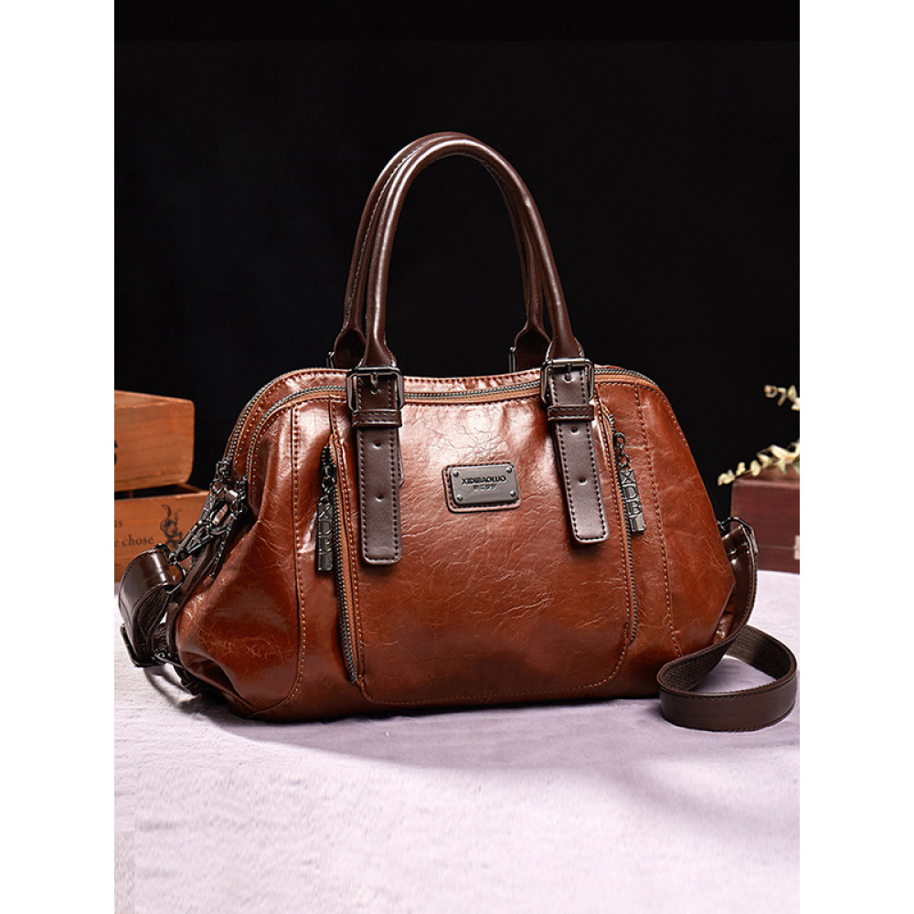 Retro Leather Tote Bag Shoulder Bag