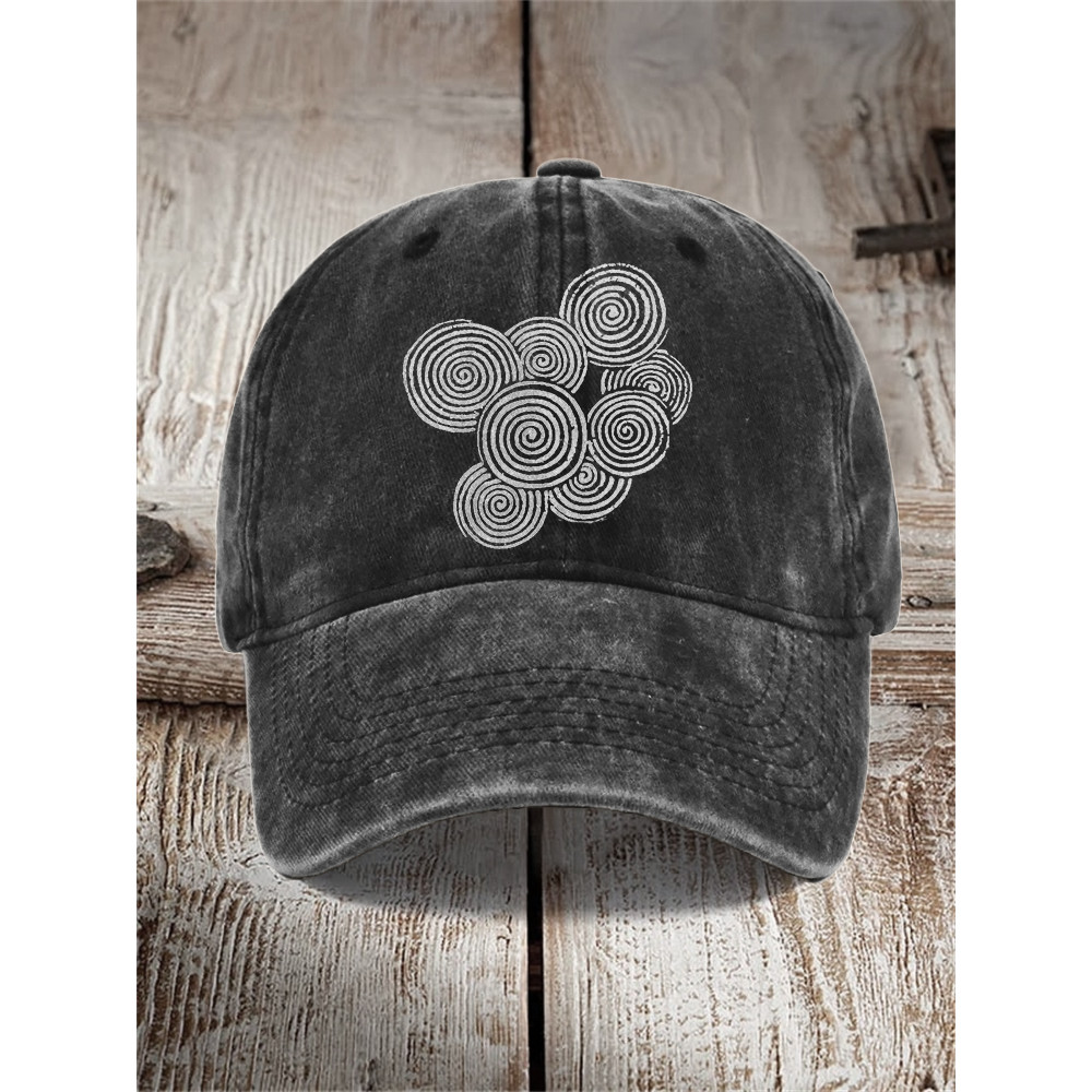 Sea Waves Ripples Japanese Lino Art Washed Cap