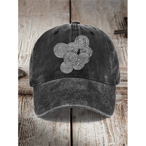 Sea Waves Ripples Japanese Lino Art Washed Cap