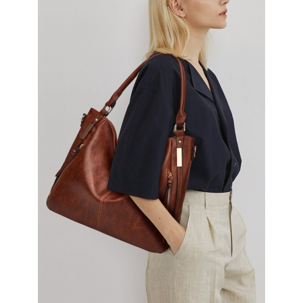 Side Zipper Utility Big Tote Bag