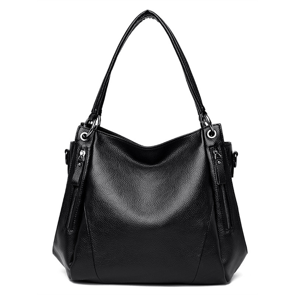 Side Zippers Utility Soft Leather Bag