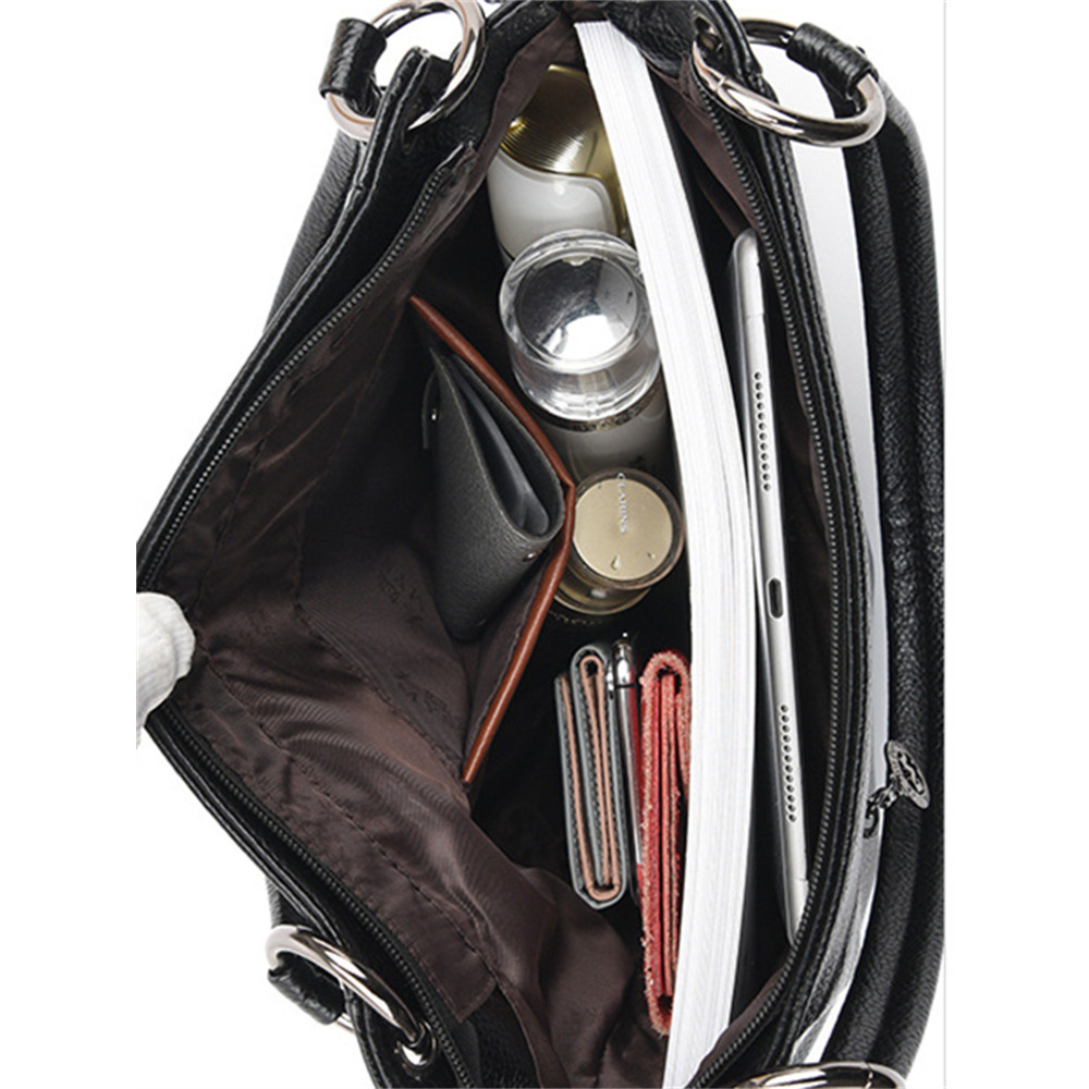 Side Zippers Utility Soft Leather Bag