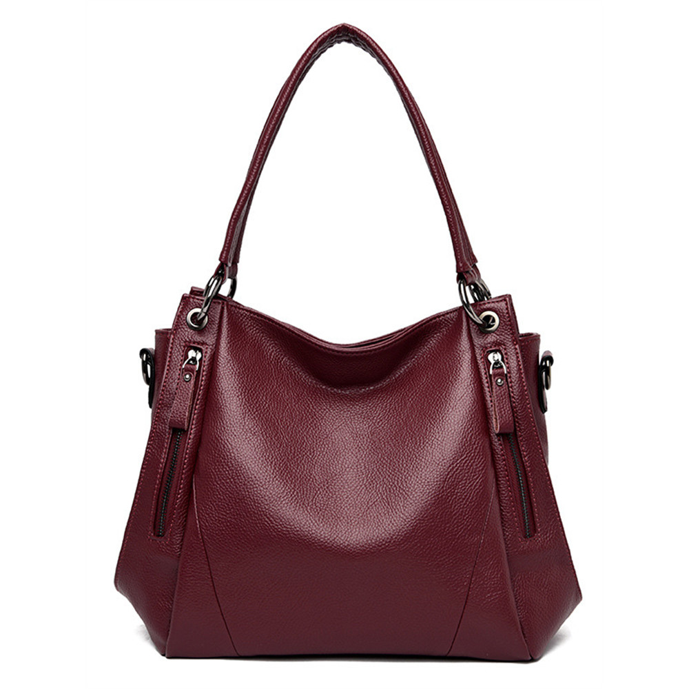 Side Zippers Utility Soft Leather Bag