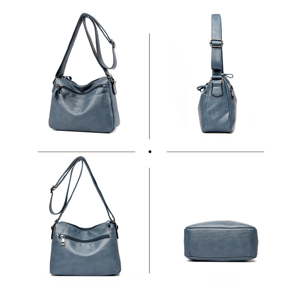 Simple Soft Leather Utility Crossbody Bag