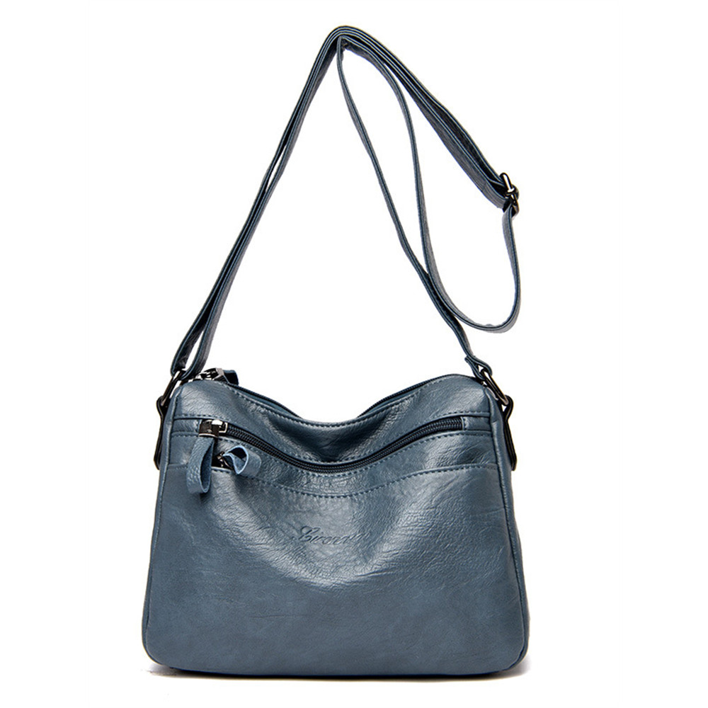 Simple Soft Leather Utility Crossbody Bag