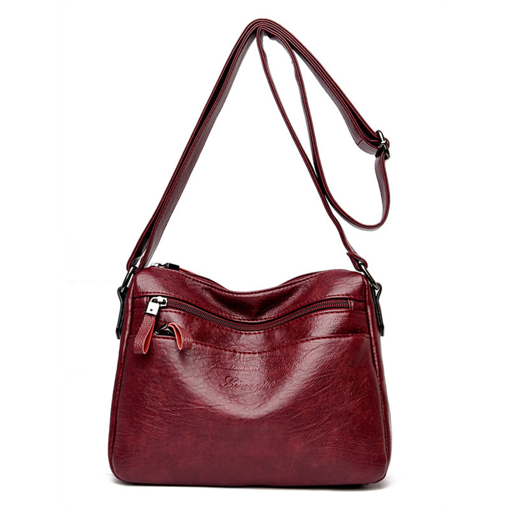 Simple Soft Leather Utility Crossbody Bag