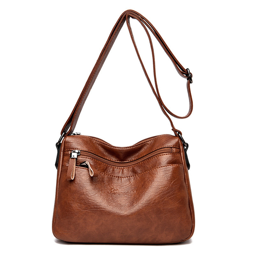 Simple Soft Leather Utility Crossbody Bag
