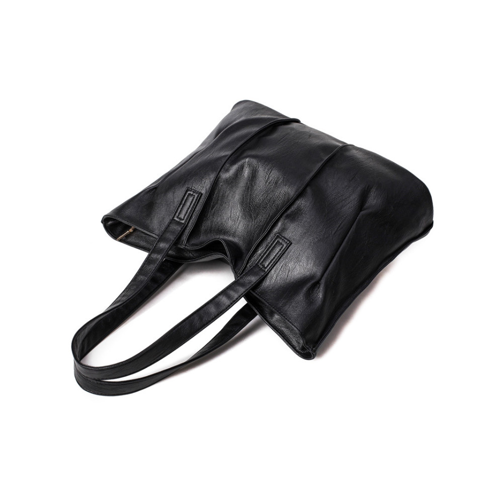 Simple Soft Leather Utility Tote Bag