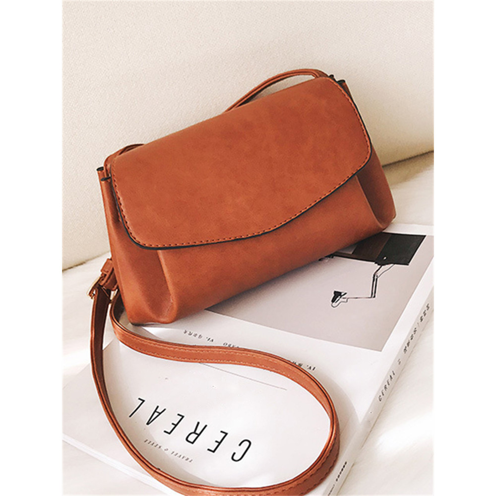 Simple Style Flap Pinched Crossbody Bag