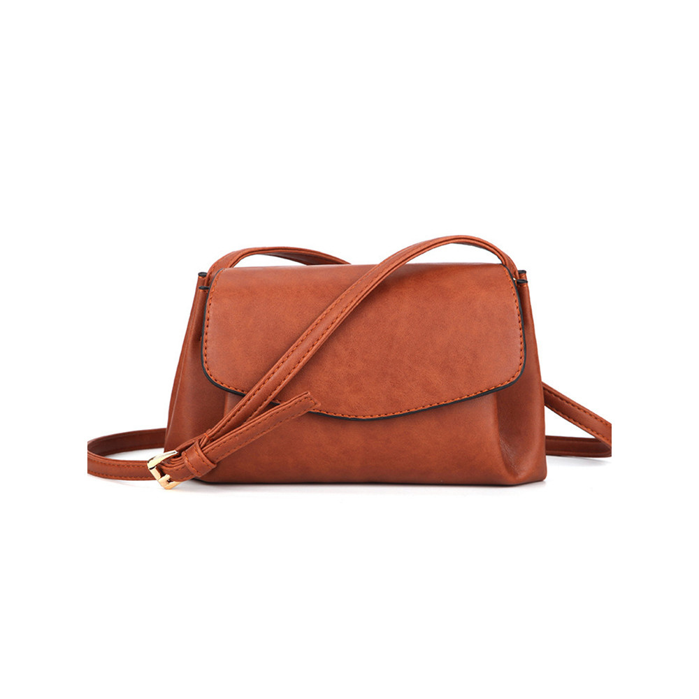 Simple Style Flap Pinched Crossbody Bag
