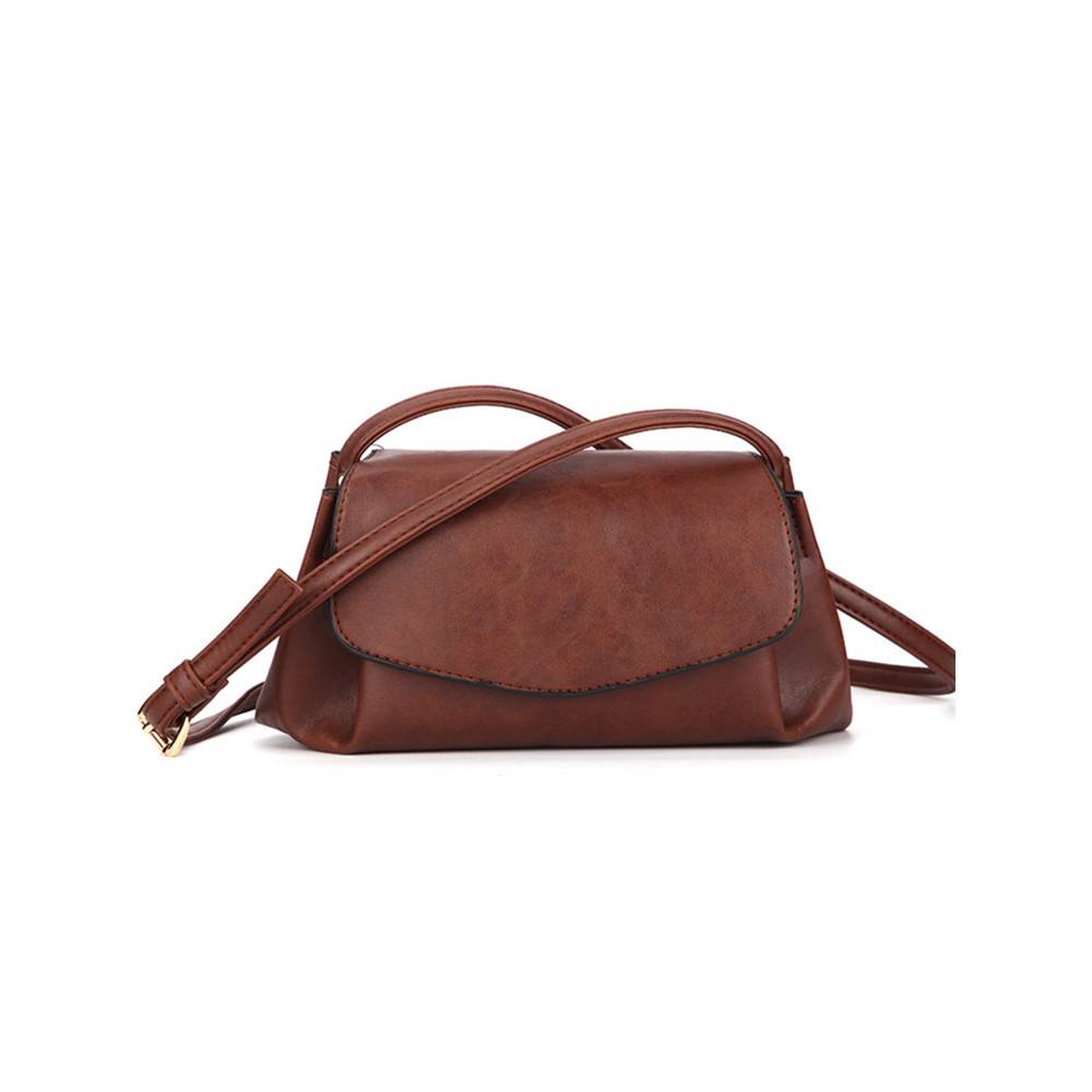 Simple Style Flap Pinched Crossbody Bag
