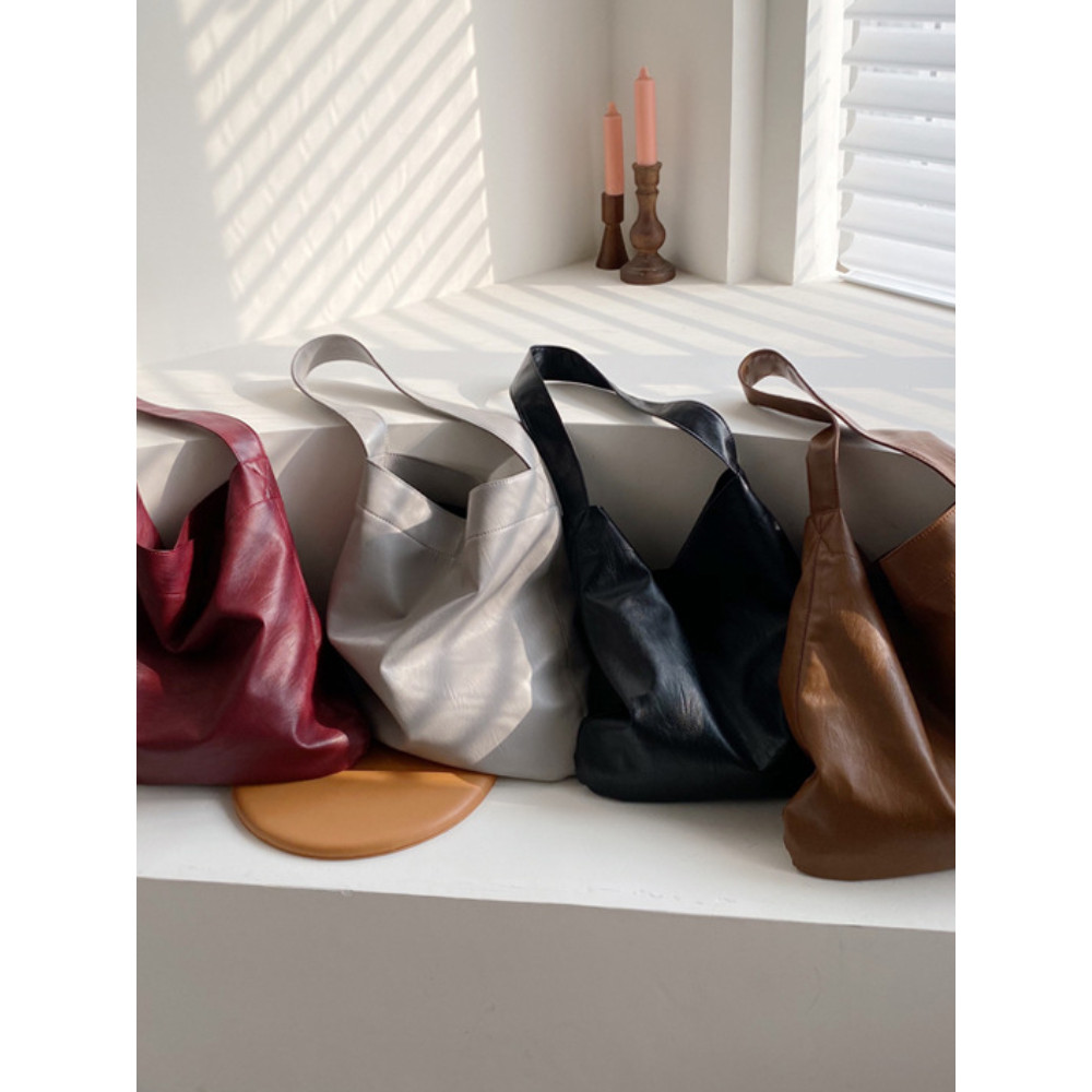 Simple Style Utility Soft Leather Tote Bag