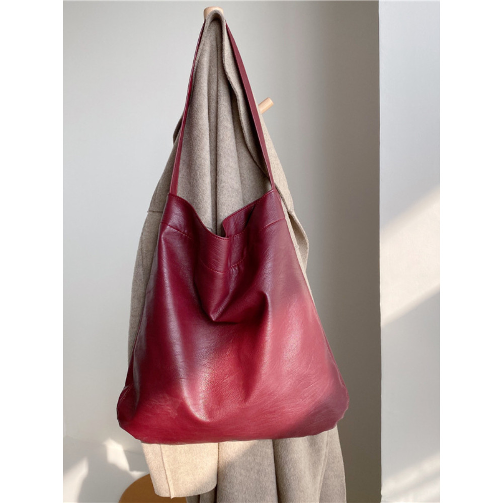 Simple Style Utility Soft Leather Tote Bag