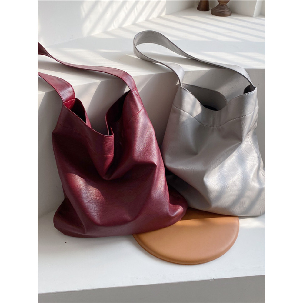 Simple Style Utility Soft Leather Tote Bag