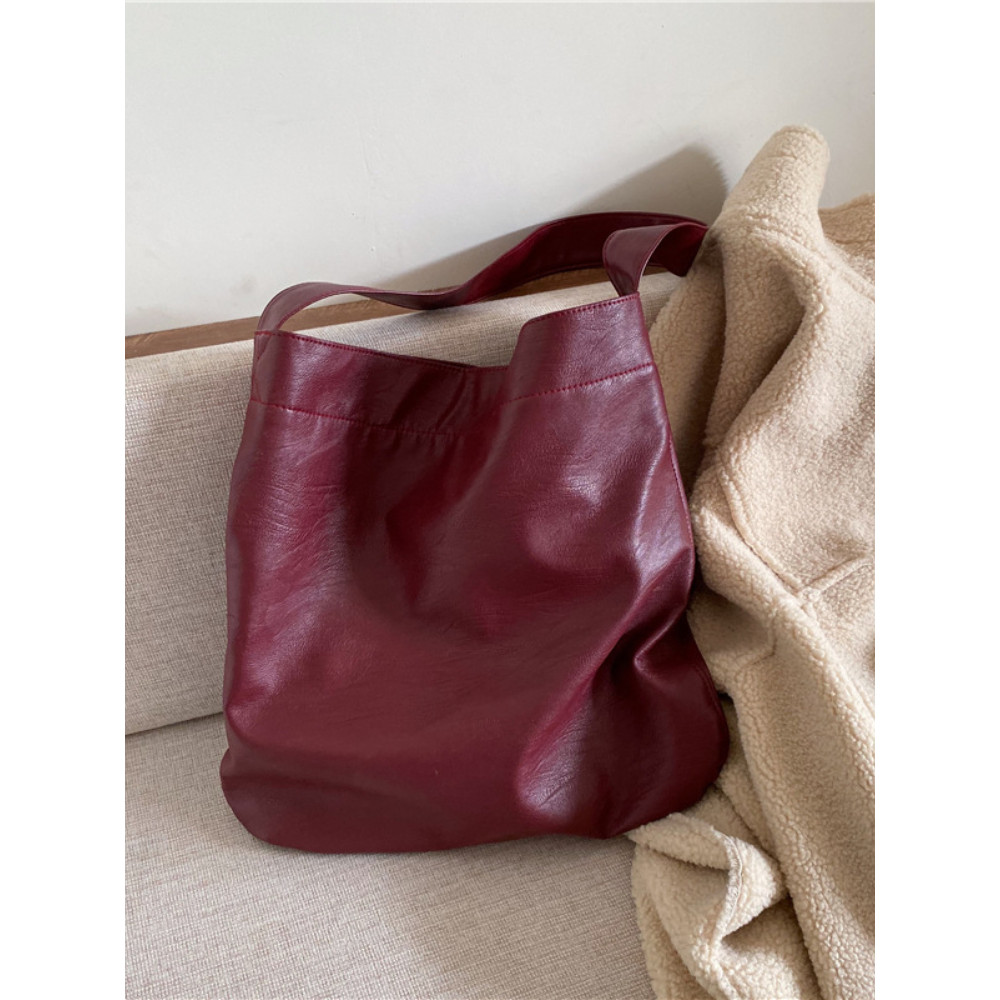 Simple Style Utility Soft Leather Tote Bag