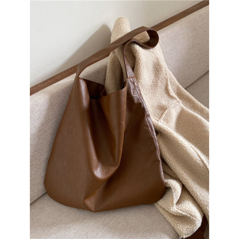 Simple Style Utility Soft Leather Tote Bag