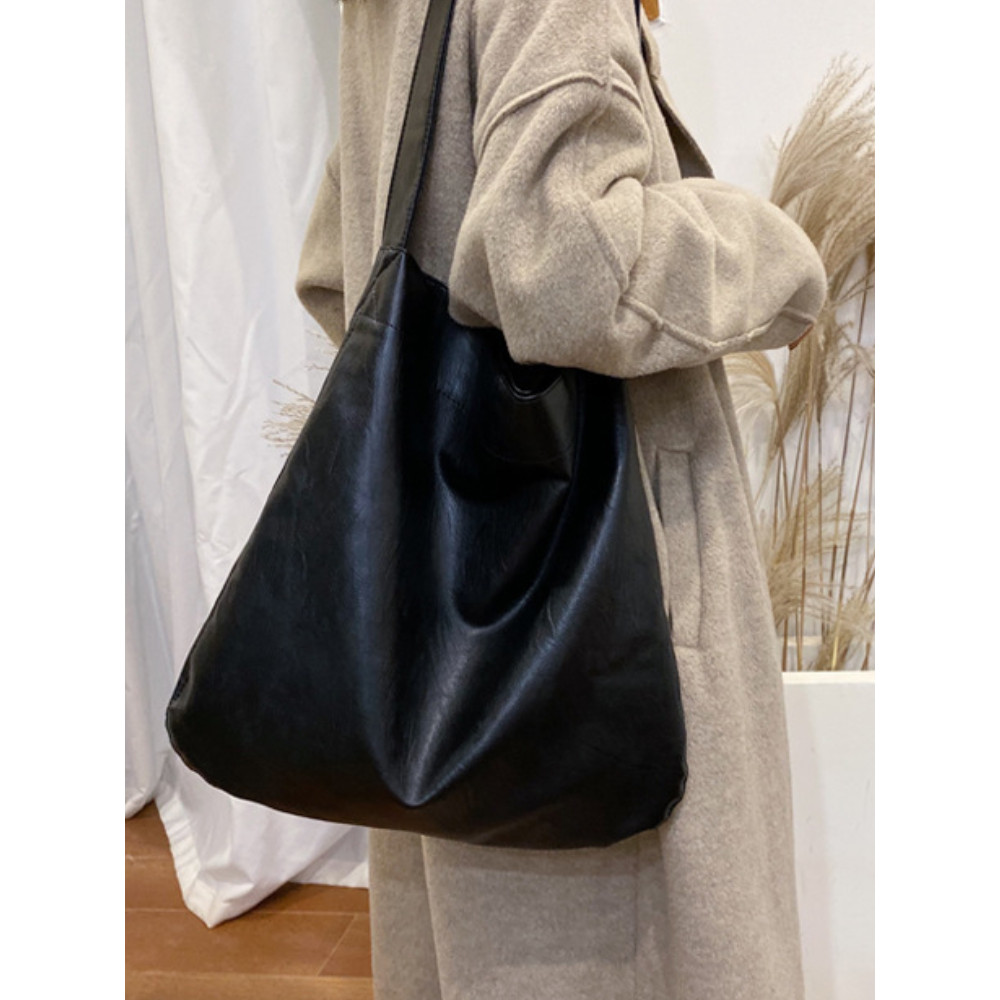 Simple Style Utility Soft Leather Tote Bag