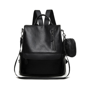 Soft Leather Utility Backpack/Crossbody Bag