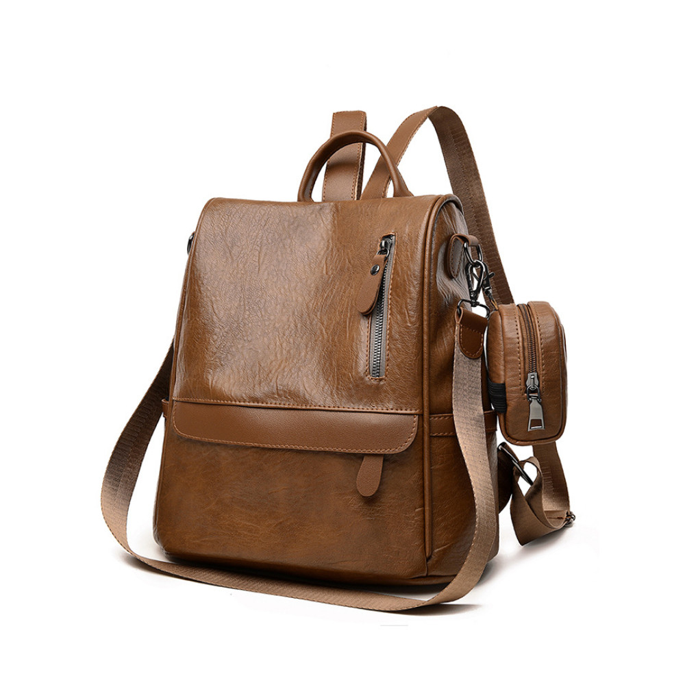 Soft Leather Utility Backpack/Crossbody Bag