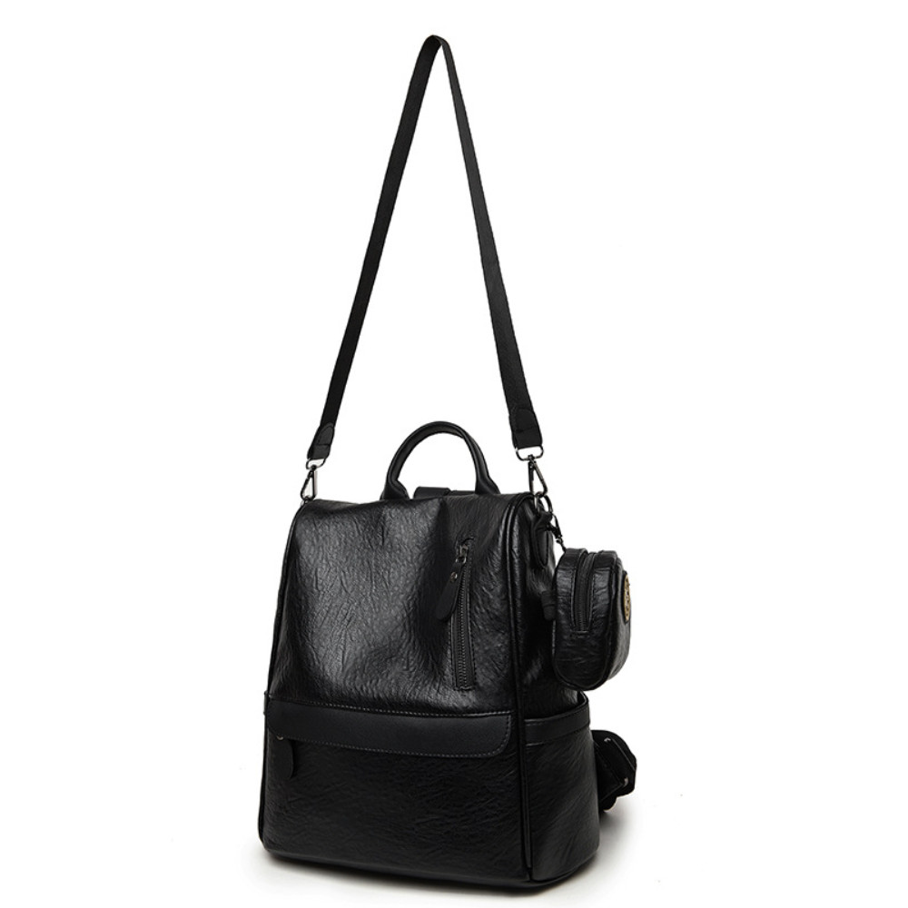 Soft Leather Utility Backpack/Crossbody Bag
